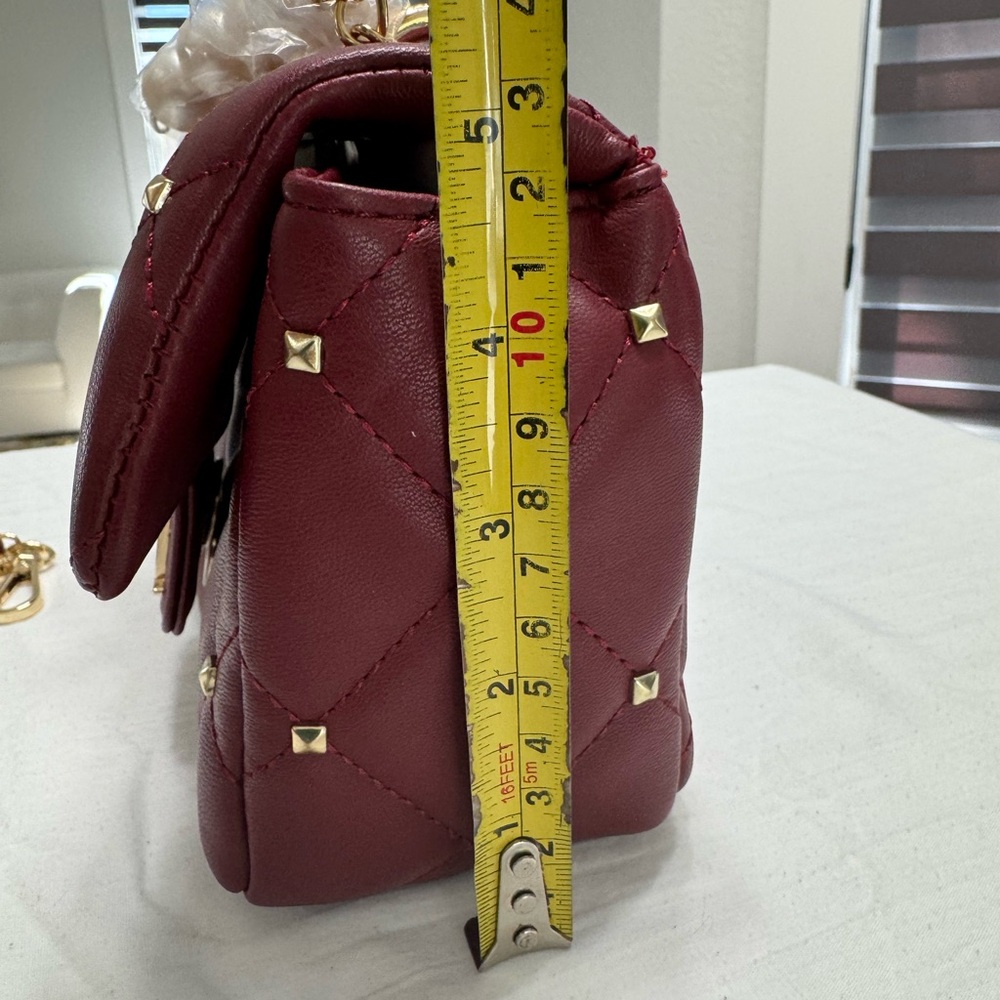Badgley Mischka Wine Red Pearl Handle Mini Clutch Convertible Crossbody Bag NWT - Picture 5 of 8